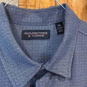 Roundtree & Yorke Navy Geometric Shirt XXL